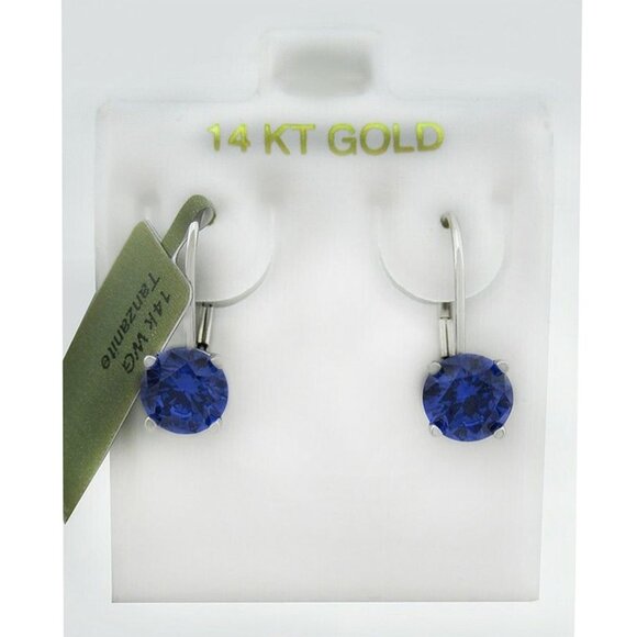 Tanzanite 2.26 Cts Earrings 14k White Gold